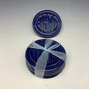 Cobalt blue bend coaster set