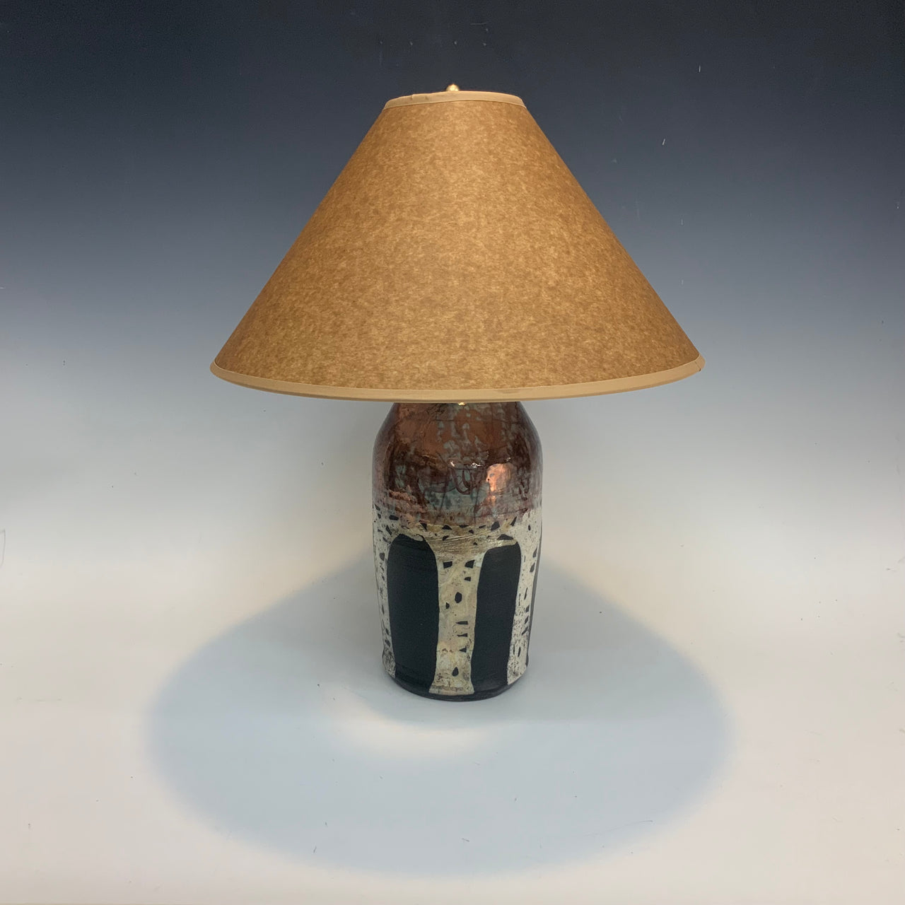 Small Raku Lamp with Aspen Trees