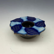 Medium blue lotus vase