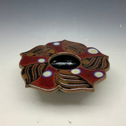 Large red lotus vase