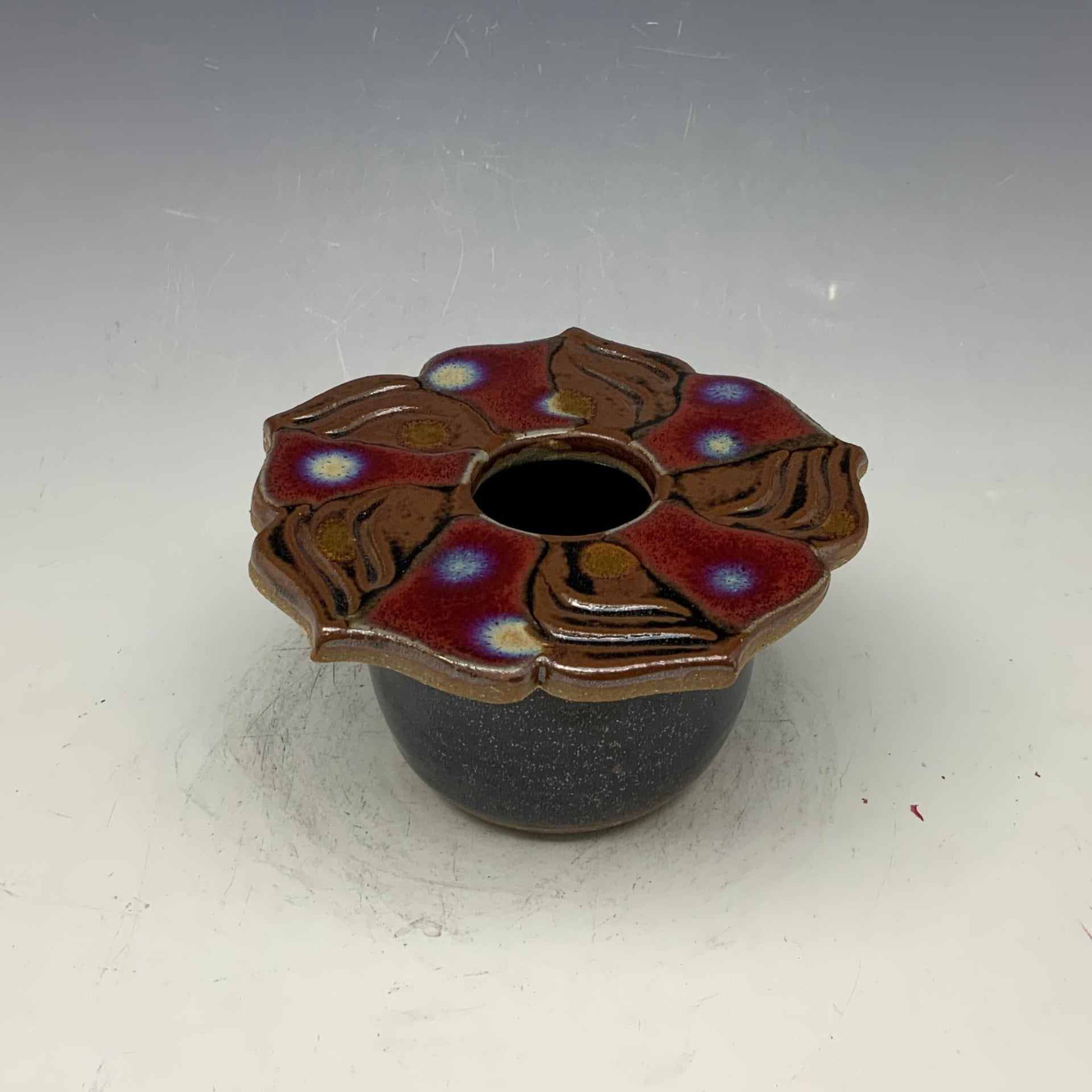 Small red lotus vase