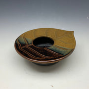Large autumn leaf flower vase