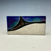 White Crackle & Blue Abstract