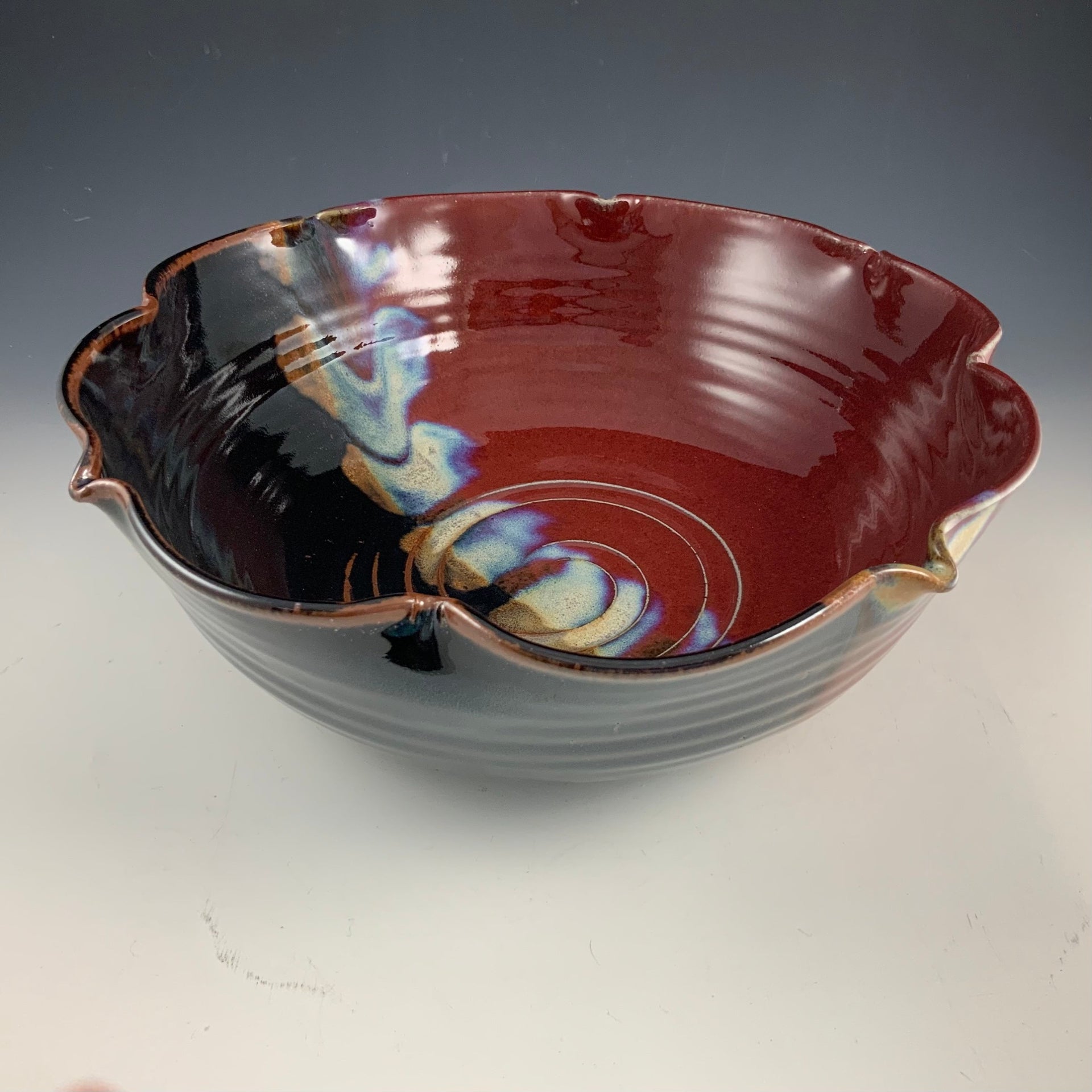 Red and obsidian