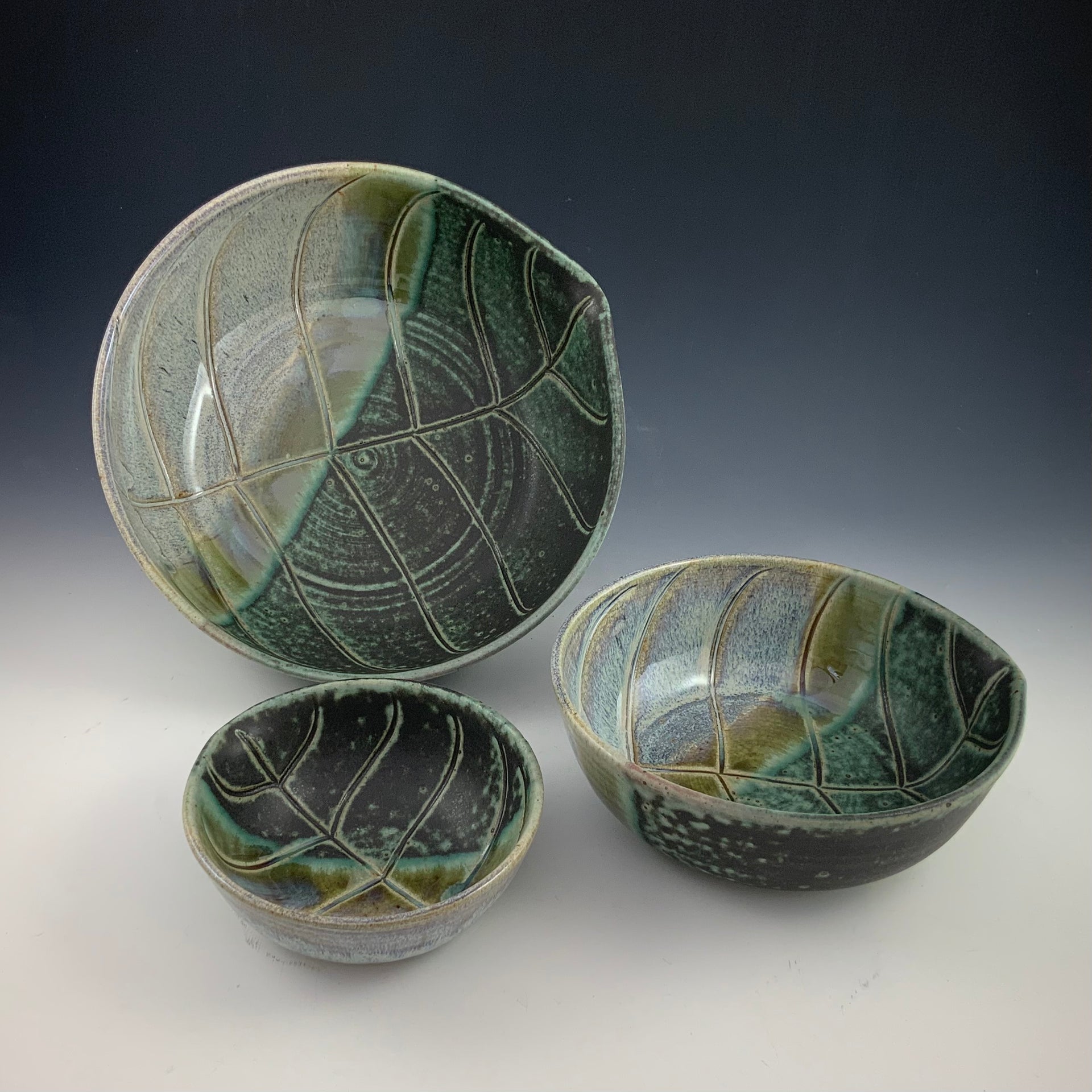 3pc leaf bowl set