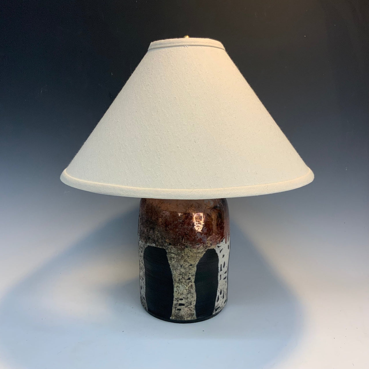 Raku lamp with aspens