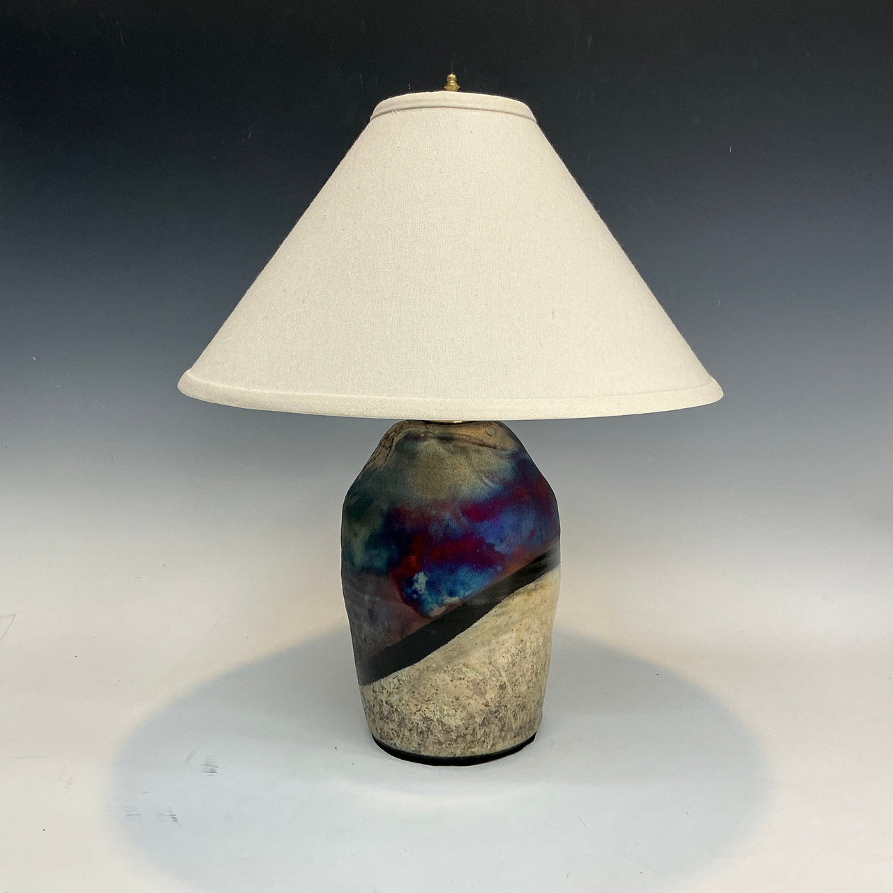 Raku Lamp in Sparkle and Gold
