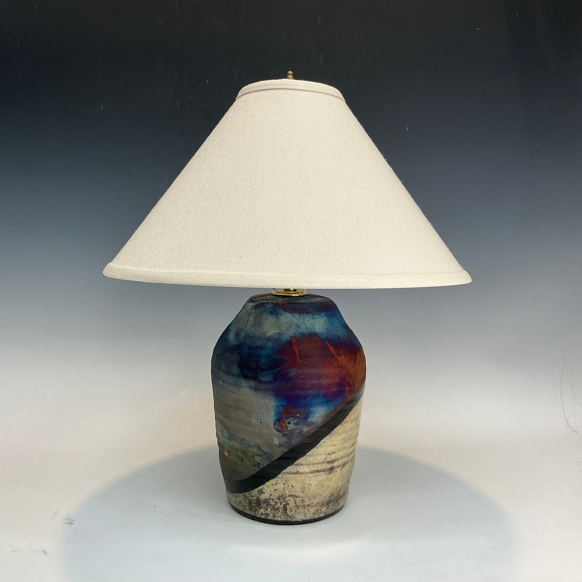 Raku Lamp in Sparkle and Gold 2