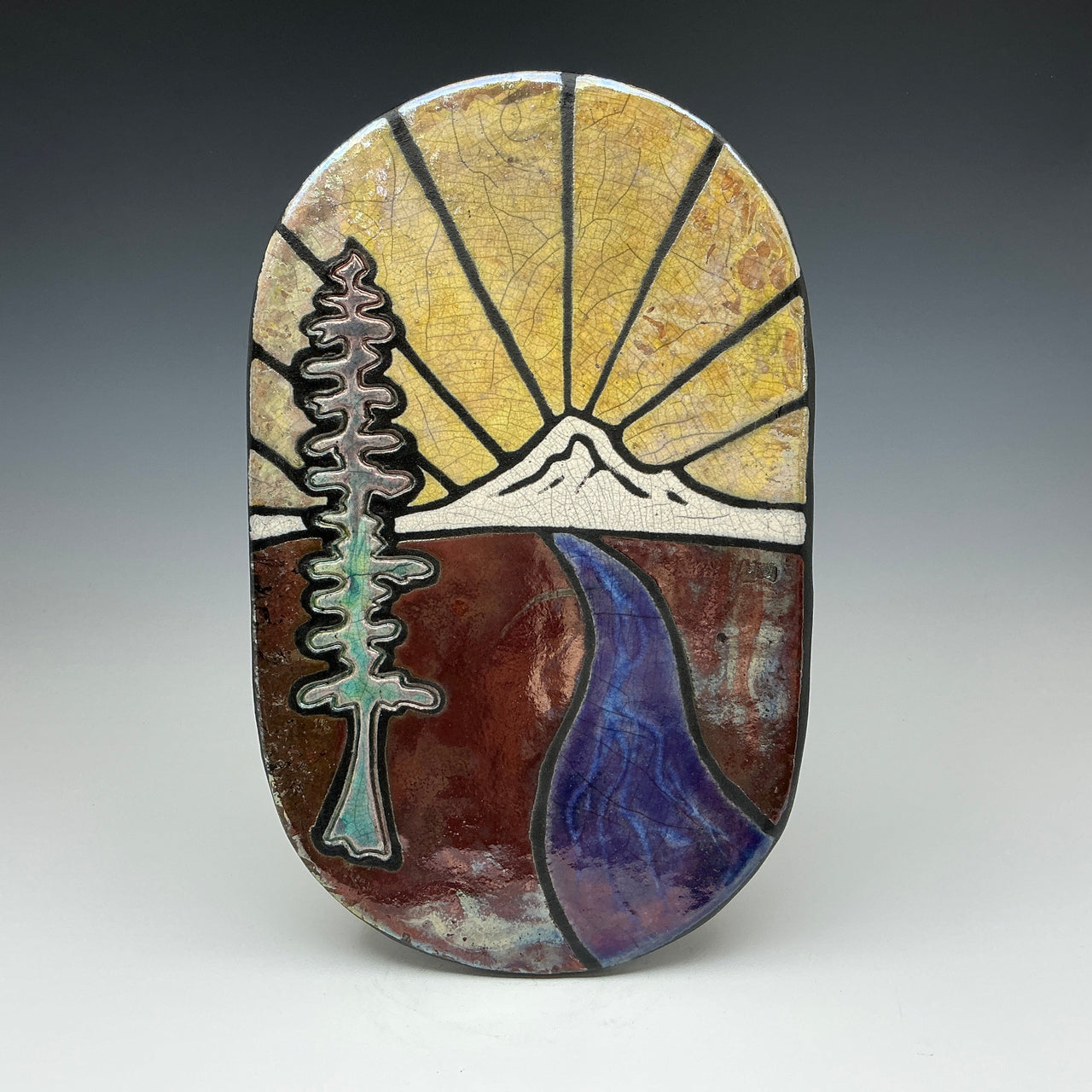 Sunset over the River and Mountains