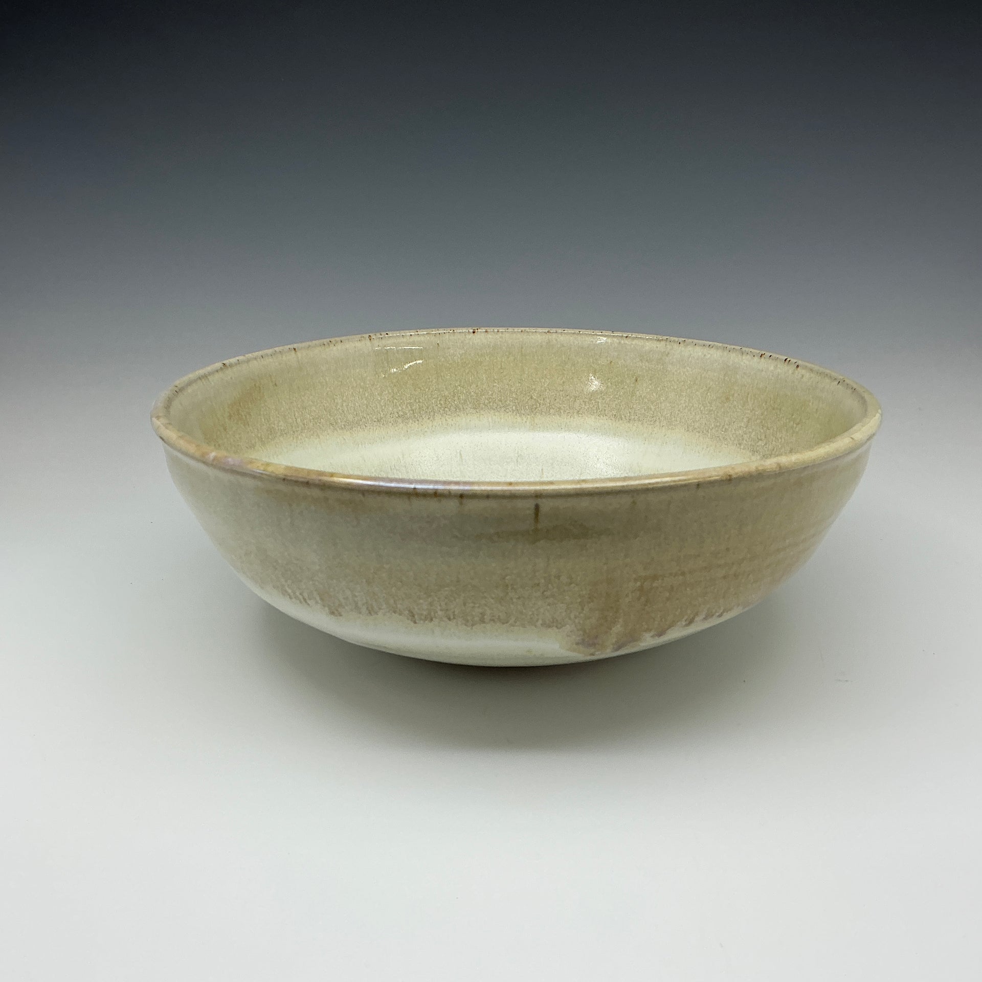 Ceramic bowl with a glossy surface on a gradient gray background