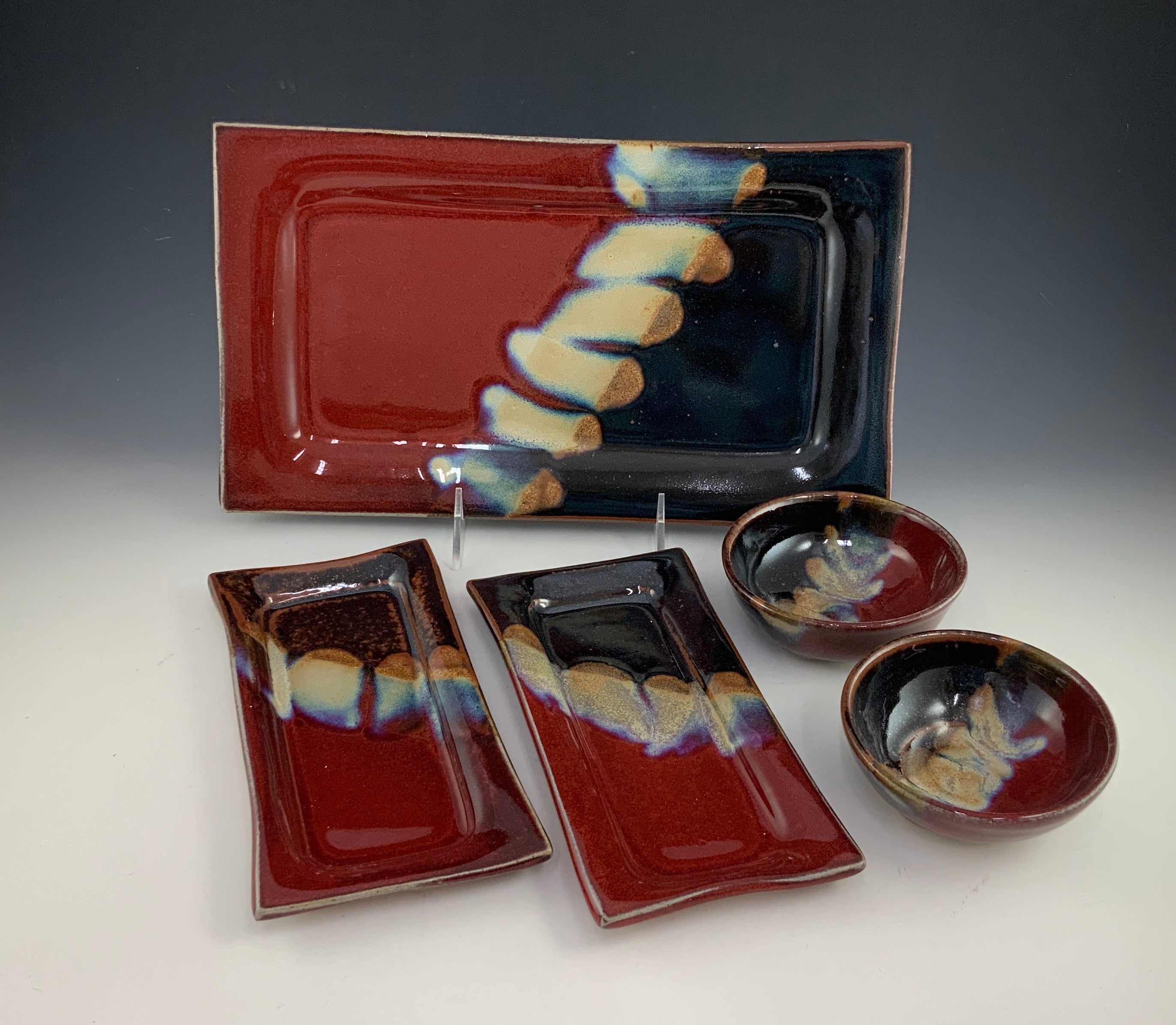 Sushi Set in Blue Matte – Scarlet Sequoia Ceramics